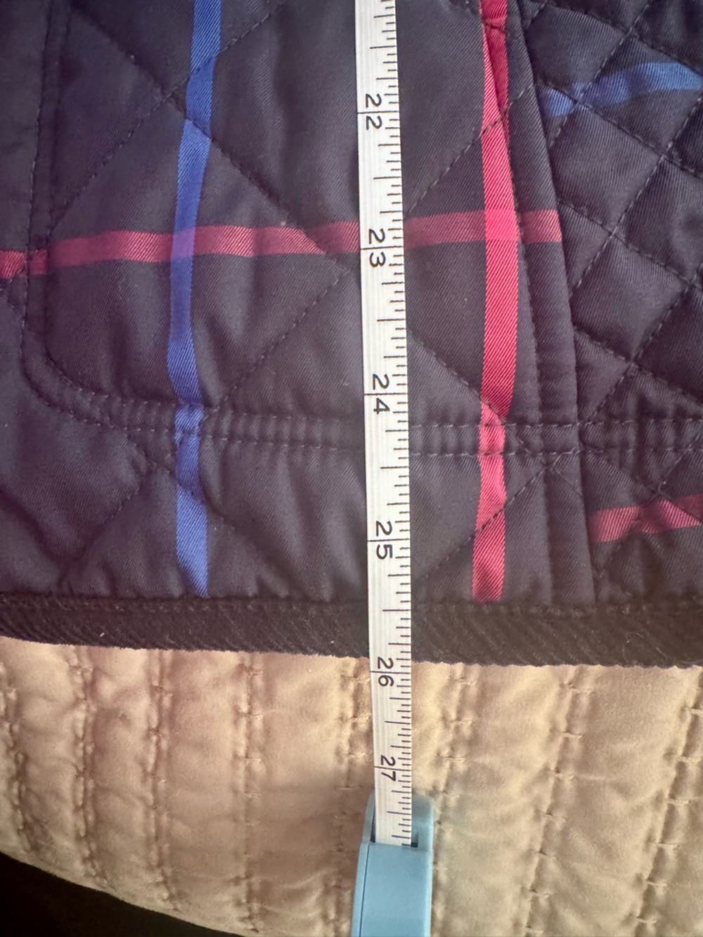 Joules Quilted Jacket US 8 Navy Check Corduroy Trim Equestrian Barn Coat - Picture 11 of 12